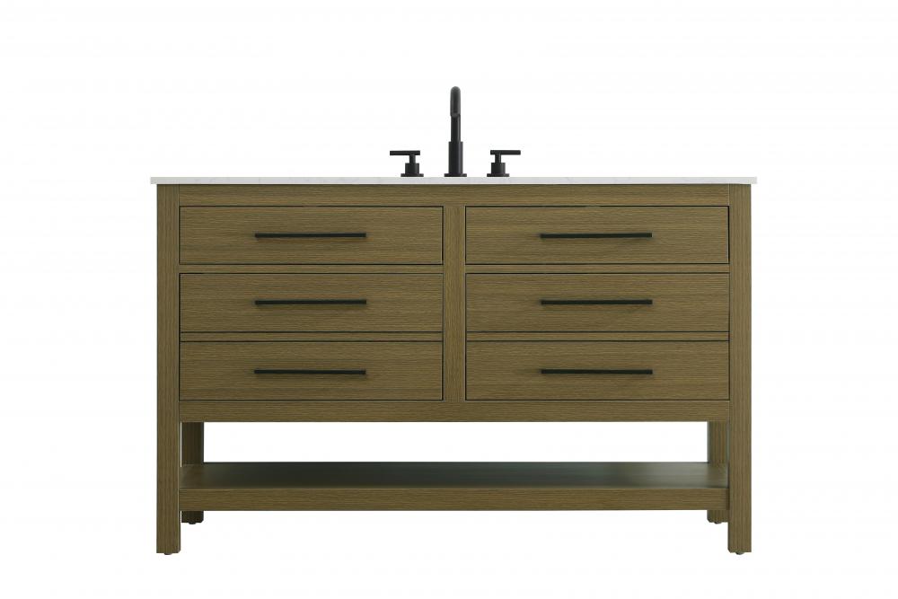 54 inch Single Bathroom Vanity in Chestnut Brown