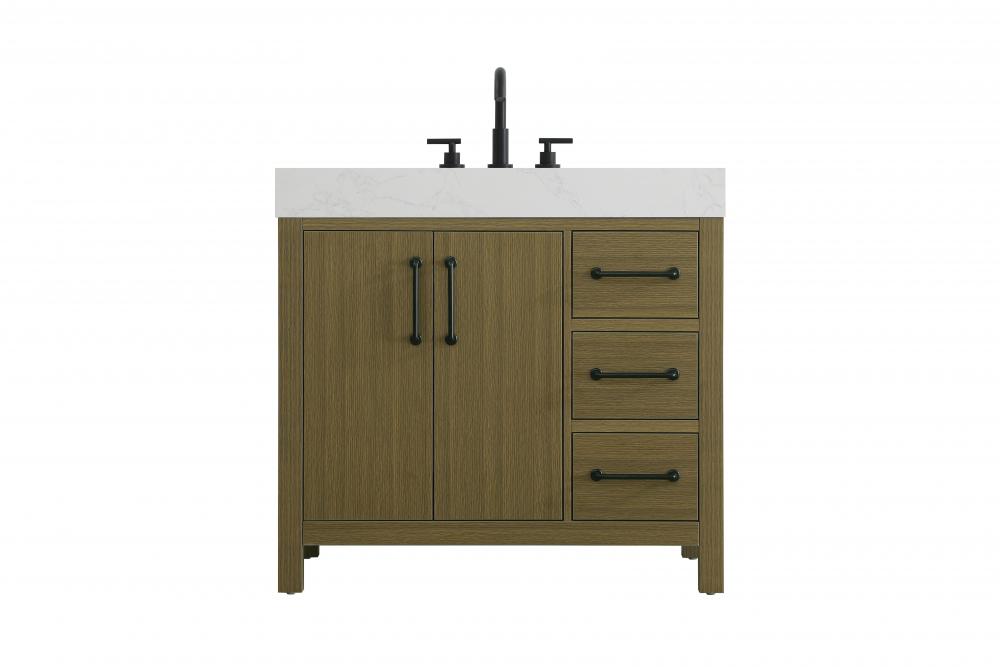 36 inch Single Bathroom Vanity In Chestnut Brown