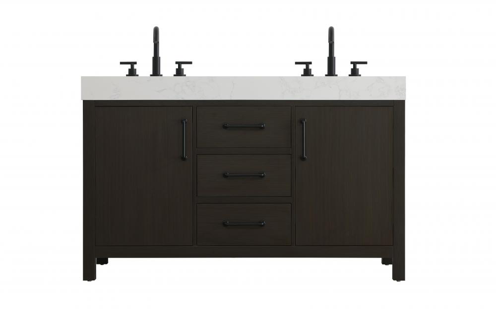 Vanity Cabinet 2DR 3DW 54&#34;W x 22&#34;D x 34&#34;H Mocha Brown
