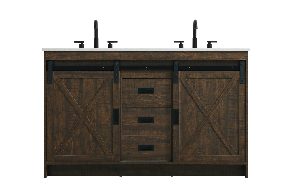 Austin 54 inch Double Bathroom Vanity in Expresso