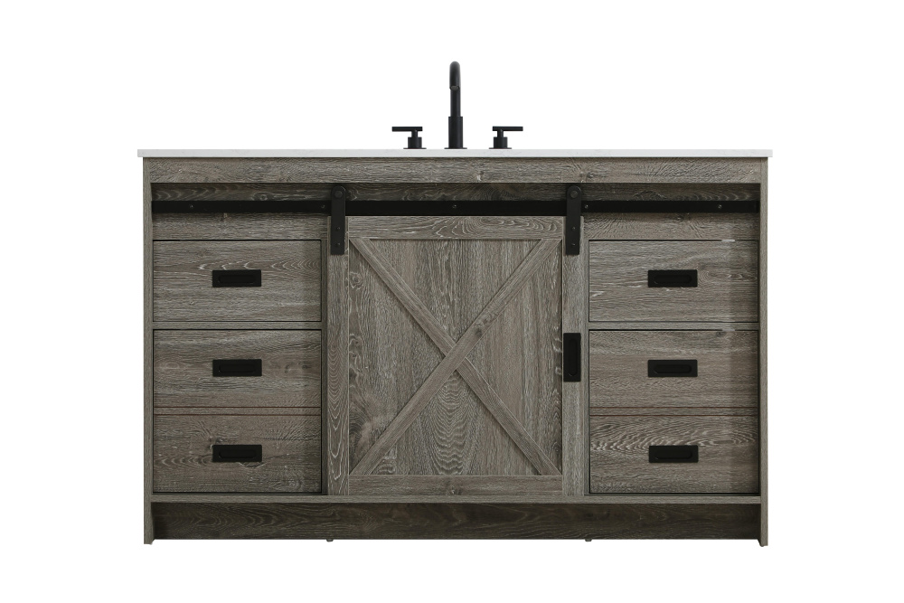 Austin 54 inch Single Bathroom Vanity in Rustic Grey
