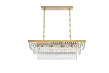 Elegant 1060G36SG - Josephine 36 inch Rectangular Chandelier in Satin Gold