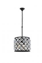 Elegant 1206D14MB/RC - Madison 4 light Matte Black Pendant Clear Royal Cut Crystal