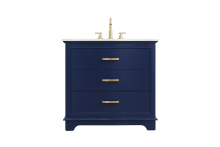 Elegant VF10236BL - Knox 36 inch Single Bathroom Vanity in Blue