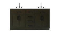 Elegant VF29760DMMB - Alden 60 inch Double Bathroom Vanity in Mocha Brown