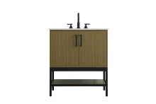 Elegant VF60730MCB - 30 inch Single Bathroom Vanity in Chestnut Brown