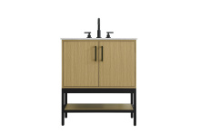 Elegant VF60730MHB - 30 inch Single Bathroom Vanity in Honey Brown