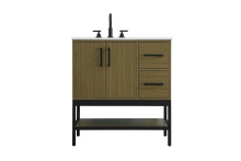 Elegant VF60732MCB - 32 inch Single Bathroom Vanity in Chestnut Brown