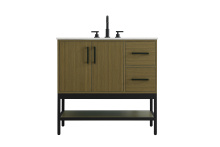 Elegant VF60736MCB - 36 inch Single Bathroom Vanity in Chestnut Brown