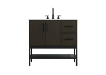Elegant VF60736MMB - 36 inch Single Bathroom Vanity in Mocha Brown