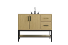 Elegant VF60742MHB - 42 inch Single Bathroom Vanity in Honey Brown