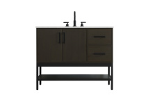 Elegant VF60742MMB - 42 inch Single Bathroom Vanity in Mocha Brown