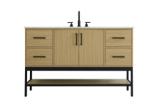 Elegant VF60754MHB - 54 inch Single Bathroom Vanity in Honey Brown