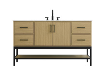 Elegant VF60760MHB - 60 inch Single Bathroom Vanity in Honey Brown