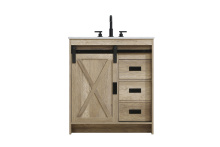 Elegant VF90530NT - Austin 30 inch Single Bathroom Vanity in Natural Oak