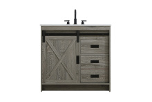 Elegant VF90536RG - Austin 36 inch Single Bathroom Vanity in Rustic Grey