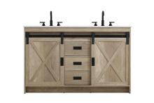 Elegant VF90554DNT - Austin 54 inch Double Bathroom Vanity in Natural Oak