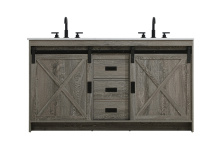 Elegant VF90560DRG - Austin 60 inch Double Bathroom Vanity in Rustic Grey