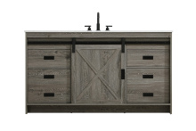 Elegant VF90560RG - Austin 60 inch Single Bathroom Vanity in Rustic Grey