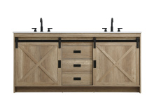 Elegant VF90572DNT - Austin 72 inch Double Bathroom Vanity in Natural Oak